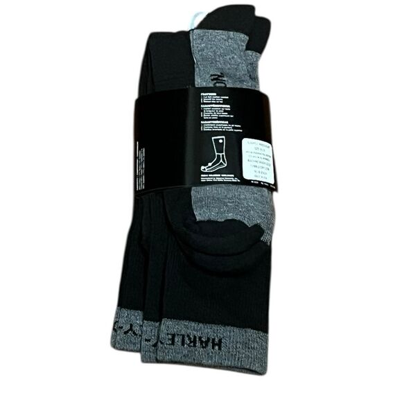 Harley-Davidson Wolverine Men’s Black and Gray Riding Socks, 2 Pairs, NWT - Picture 2 of 7